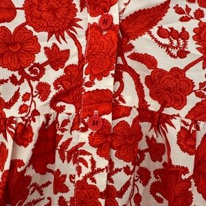 Mango Red Floral Cotton Dress